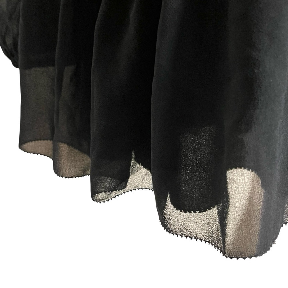 Aritzia Wilfred New Tempest Smocked Chiffon Black Mini Blouson Dress — Small - Picture 11 of 14